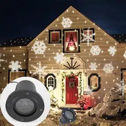 Рождественские динамические снежинки эффект светильники Водонепроницаемые светодиодные наружный проектор лампа сад движущийся