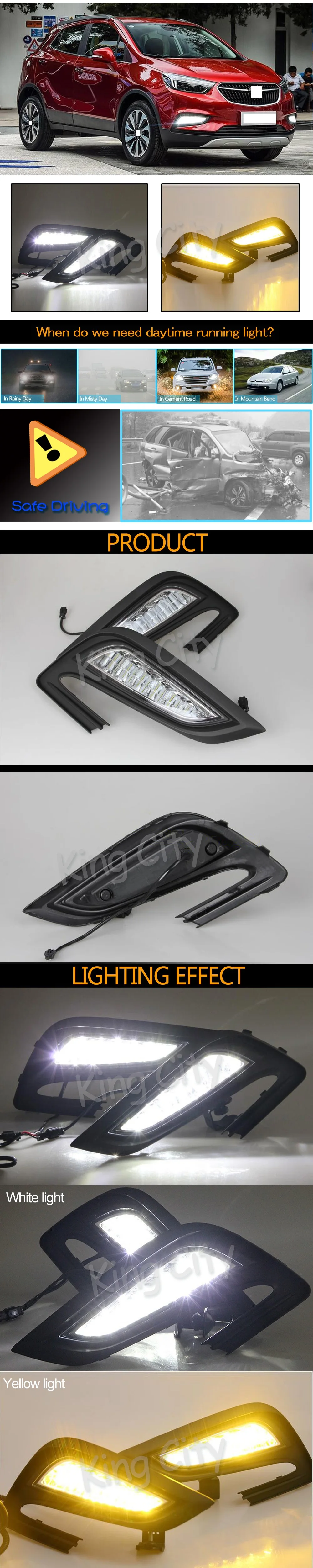 CAPQX 2 шт. для Buick Encore передний светодиодный дневной ходовой светильник для вождения DRL противотуманный светильник противотуманная фара