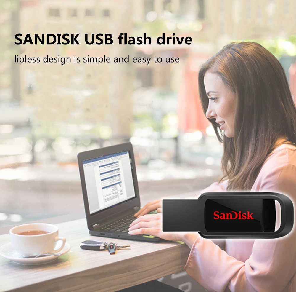 SanDisk CZ61 USB флеш-накопитель 128 ГБ Флешка 16 ГБ 32 ГБ 64 ГБ Флешка USB флешка для ноутбука