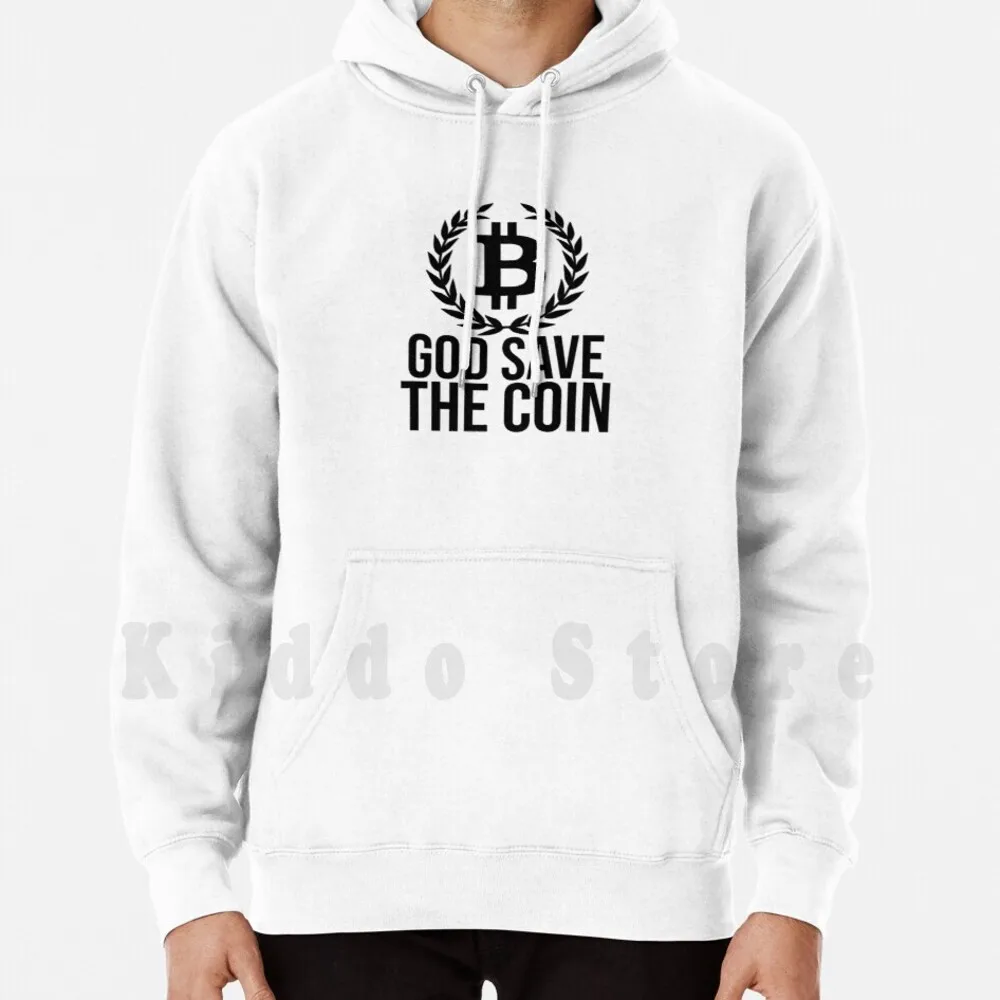 God Saver The Coin-Felpe Con Cappuccio Nere Manica Lunga Bitcoin Bitcoin Crittografia Hodl Coin Btc Bitcoin God Salva Il