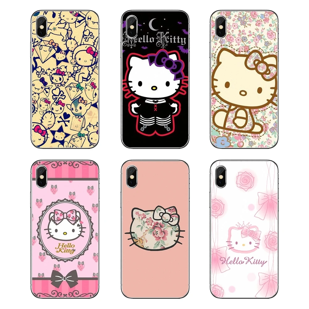 

For LG G7 Q6 Q7 Q8 Q9 V30 X Power 2 3 For OnePlus 3T 5T 6T Soft Transparent Cases Japan Cartoon Animals Pink hello Kitty Pattern