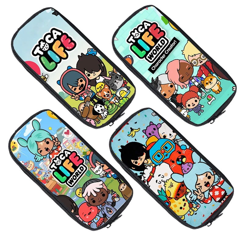 

Hot 3D Anime Cosmetic Cases Toca Boca Life World Game Pencil Case Kids Makeup Box School Supplies Stationery Storage Pouch Bag