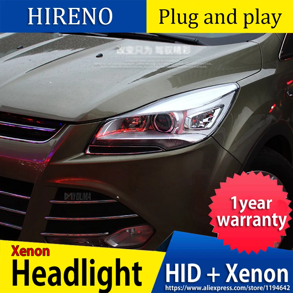 Автомобильный Стайлинг для Ford Kuga Escape фары Escape светодиодный фонарь DRL Bi Xenon объектив Высокий Низкий Луч передняя фара