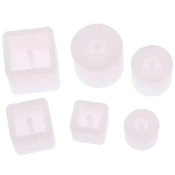 

6Pcs DIY Silicone Mold Epoxy Resin Pen Container Organizer Square Round Storage Holder Silica Molds Crafts Charms Jewelry Making