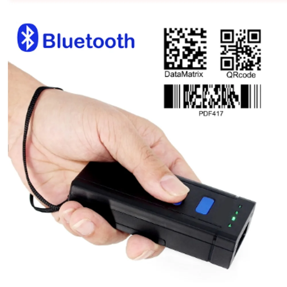 

2D Bluetooth Barcode Scanner 1D 2D USB Bluetooth 2.4GHz Wireless Barcode Reader Transfer Distance 100 Meters
