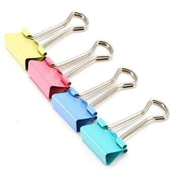 

Paper Clip File Clip 40pcs Foldback Metal Binder Clip 40X 30mm Colorful Grip Clamps Office School Stationery Paper Document Clip