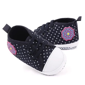 

Canvas Print Dot Sports Sneakers Newborn Baby Boys Girls First Walkers Shoes Infant Toddler Soft Sole Anti-slip Baby Shoes