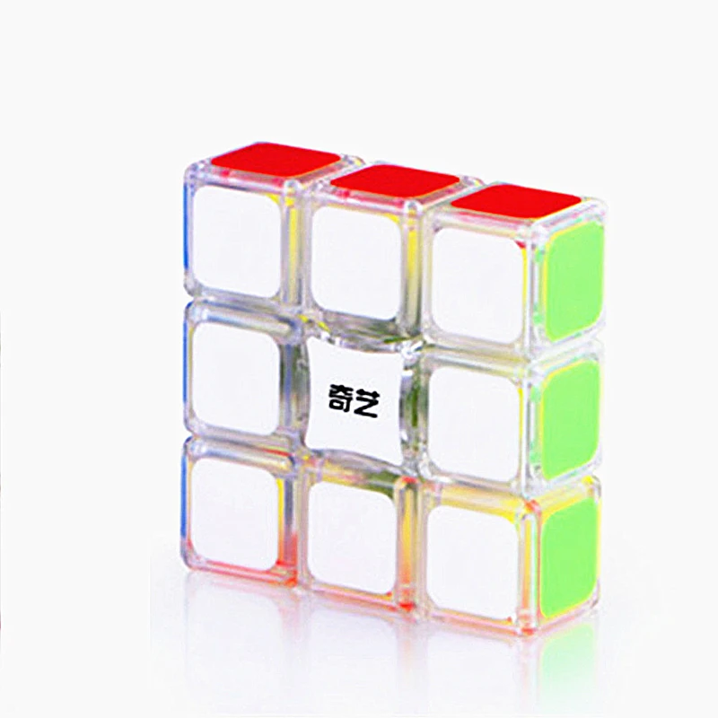 Qiyi 1x3x3 куб 1x3x3 магический куб qiyi 133 скоростной куб qiyi 1x3x3 куб магический 133 куб игрушки - Цвет: Прозрачный