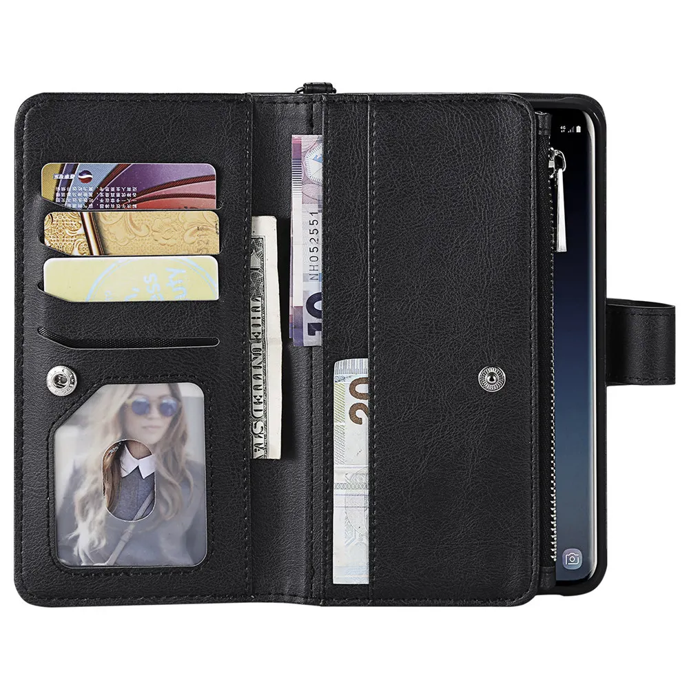 Leather Luxury Wallet Phone Bag Case for Samsung Galaxy S8 S9 S10 Note 10 Plus S10e Note 8 9 Flip Shockproof Book Cover Leather Luxury Wallet Phone Bag Case for Samsung Galaxy S8 S9 S10 Note 10 Plus S10e Note 8 9 Flip Shockproof Book Cover