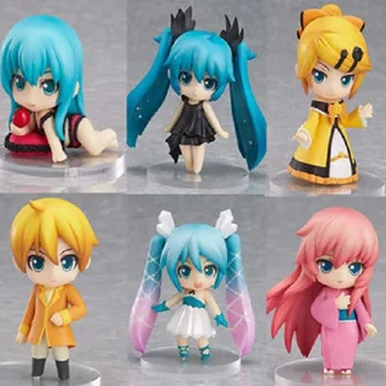 

6pcs/set 1/12 Hatsune Miku Figure Anime VOCALOID Kagamine Rin Ren Hatsune Miku Selection Model Collection Cute Doll 6cm