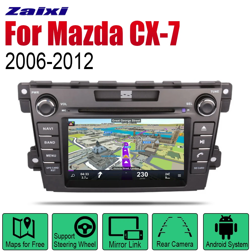 

Auto Radio 2 Din Android Car DVD Player For Mazda CX-7 2006~2012 Accessories GPS Navigation BT Wifi Map Multimedia System Stereo