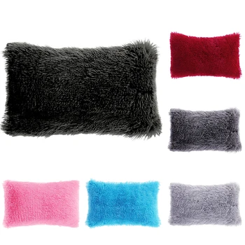

EHOMEBUY Cushion Covers Plush Pillow Solid Color Pillows Fluffy Decorative Cushions for Sofa Pillow Covers Pillowcases Car Seat