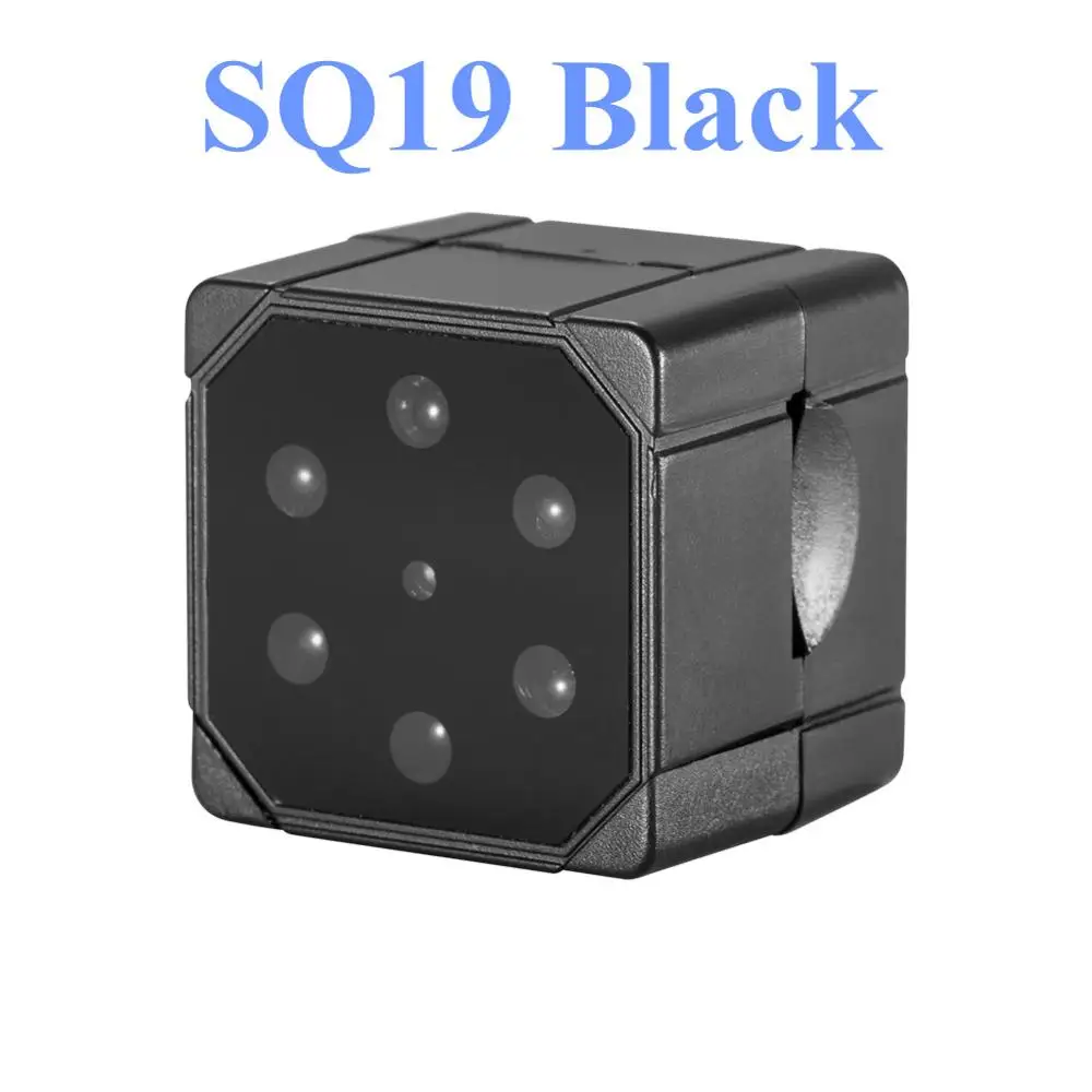 Мини-камера SQ11 SQ13 SQ16 SQ19 1080P с сенсором, портативная видеокамера для безопасности, маленькая камера с секретом espia, камера с поддержкой TF карты - Цвет: SQ19 Black