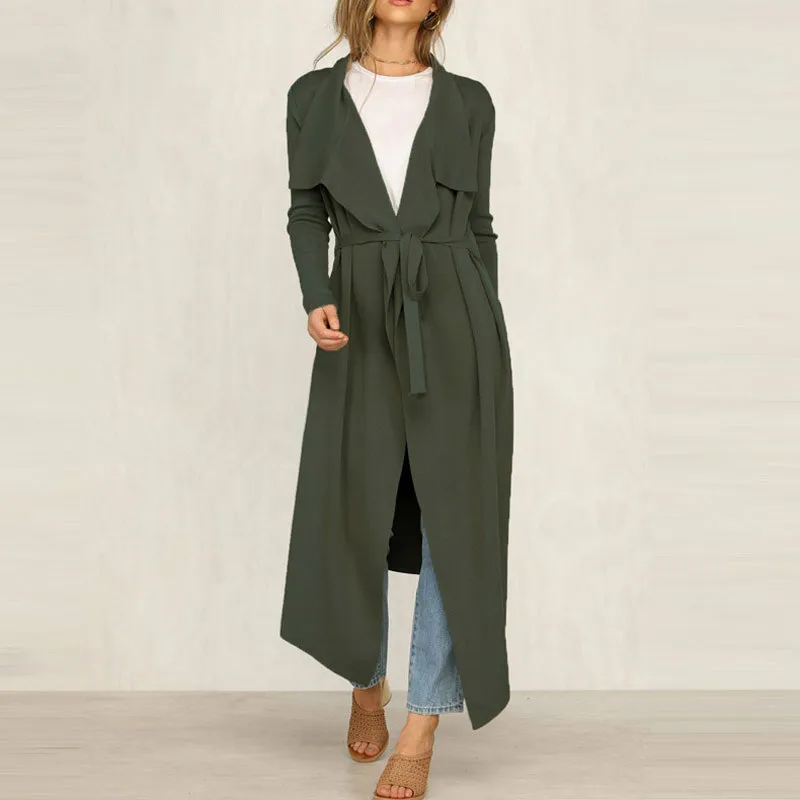 

Women Autumn Spring Windbreakers Ladies Long Trench Slim Coat Fashion British Style Female Black Clothing 2019 Streetwear