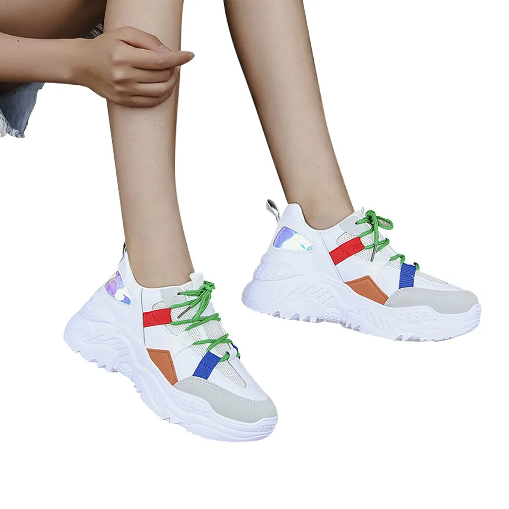 

2020 New Women's Mix Color Sneakers Most Popular Casual Shoes Woman Flat Heels Autumn Winter Western Style Ladies Sport Footwear