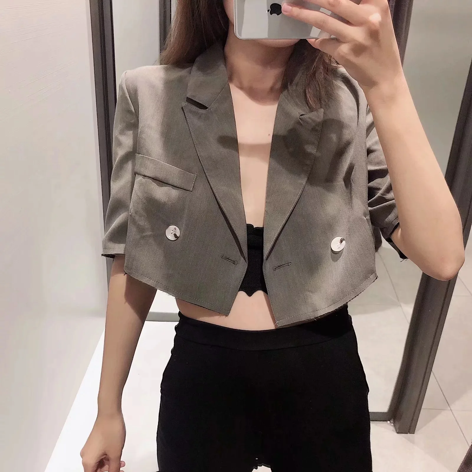 

INS Network Red Bloggers Fold-down Collar Small Suit WOMEN'S Dress New Style Western Style Short Coat Tops Women's