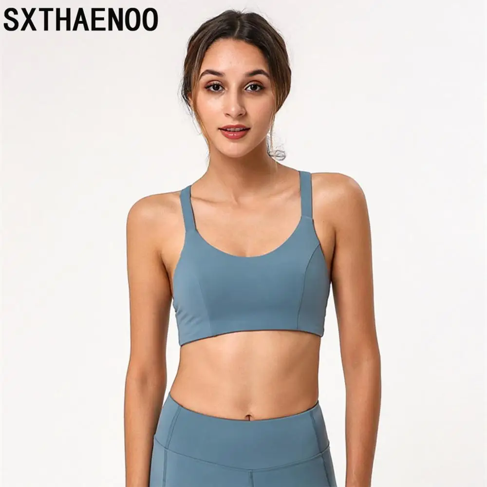 Sxthaenoo Sport Clothes Workout Top Quick Dry Gym Tank Top Sexy Back Design Breathable Crop Tank