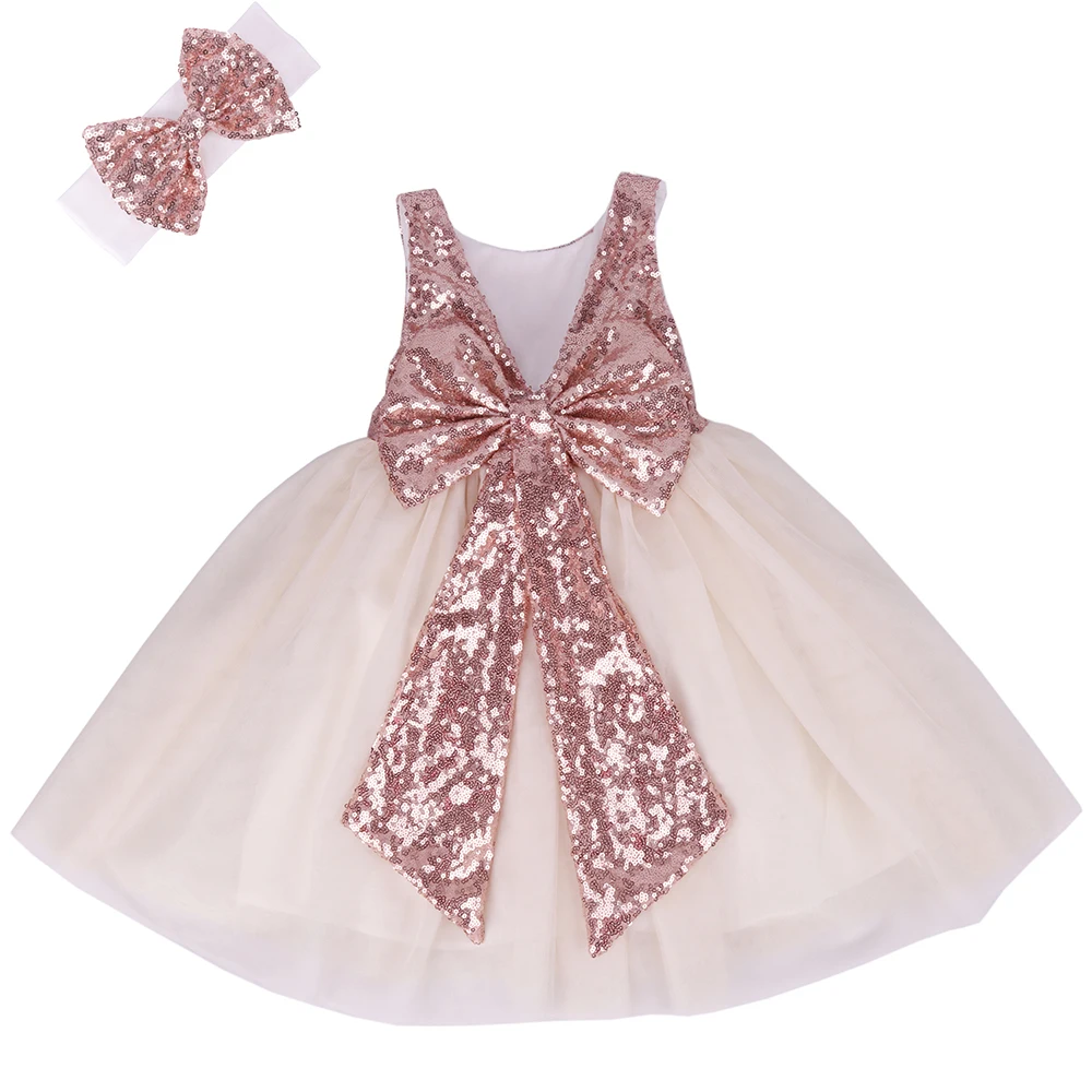 Винтажное платье винного цвета для девочек; вечерние платья-пачки с блестками; бант на голову; платье с v-образным вырезом для малышей