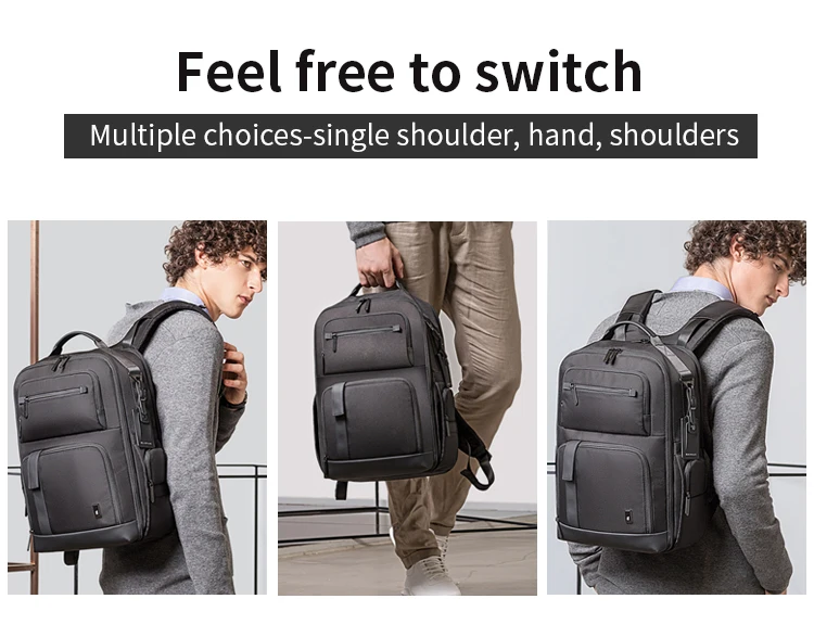 Мужской деловой рюкзак BANGE, вместительный водонепроницаемый рюкзак для путешествий, 15,6 'рюкзак для ноутбука, школьная сумка, офисный мужской рюкзак