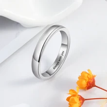 Personalized 925 Sterling Silver Rings for Women Custom Name Ring Simple Silver 925 Finger Ring Wedding Bands Fine Jewelry
