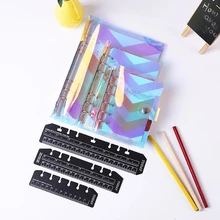 

A5 Dazzle Color Loose leaf A6 Notebook PVC Accessory Sheet Shell Office Transparent Concise 6 Holes Binder Planner Cover Journal