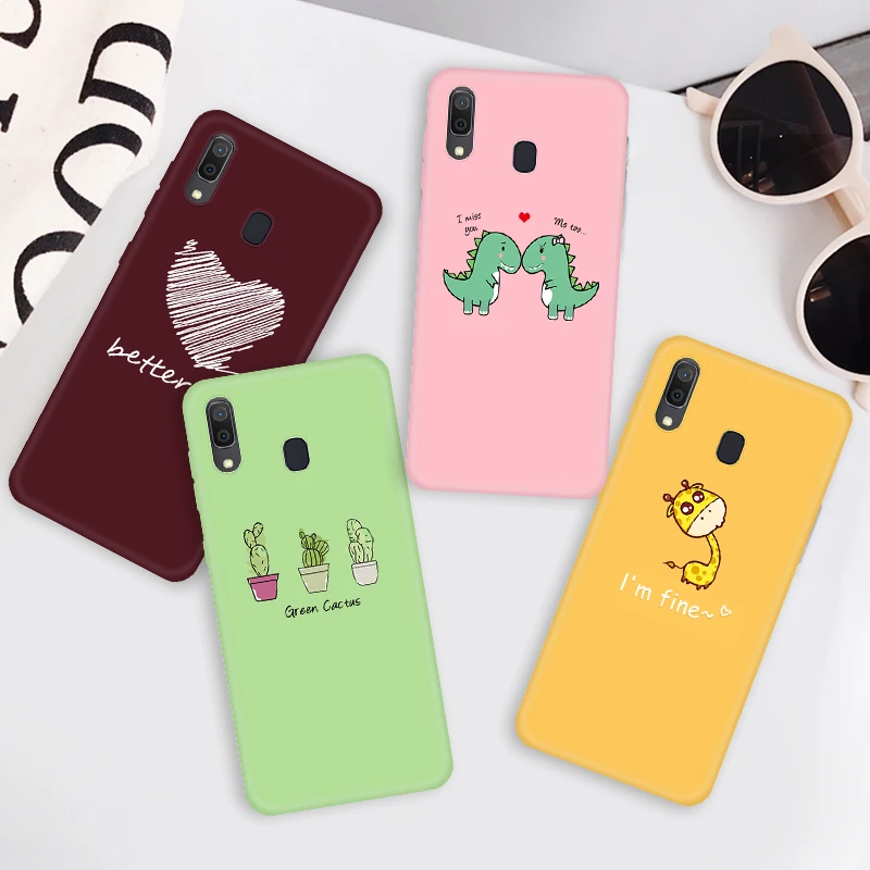 Чехол из ТПУ с рисунком зеленых растений для Samsung Galaxy A50 M 10 20 30 40 Мягкая