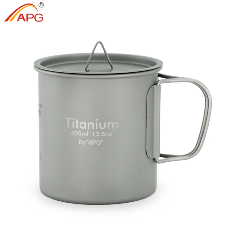 Titanium campingbeker met deksel ultralichte picknick pot_voghion.com