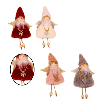 

4pcs Angel Doll Pendant Christmas Embellishment Elf Xmas Tree Hanging Ornaments Home Decoration