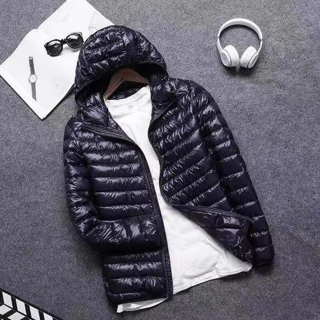 navy Winter Jacket Mens Quality Thermal Thick Coat Snow Red Black Parka Male Warm Outwear Fashion- White Duck Down Jacket Men - Цвет: navy