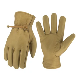 Unissex couro de grão completo luvas à prova dwaterproof água trabalho resistente ao desgaste antiderrapante a2014