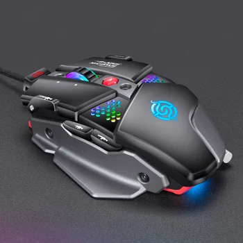 

VODOOL G9 USB Wired Gaming Mouse 6400 DPI 8 Buttons Game Mice RGB Backlight Metal Mechanical Mouse for PC Gamer