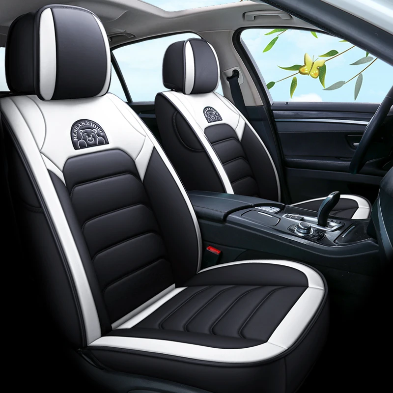 Full Coverage Eco-leather auto seats covers PU Leather Car Seat Covers for Kia morning picanto rio cerato soul seed optima sting