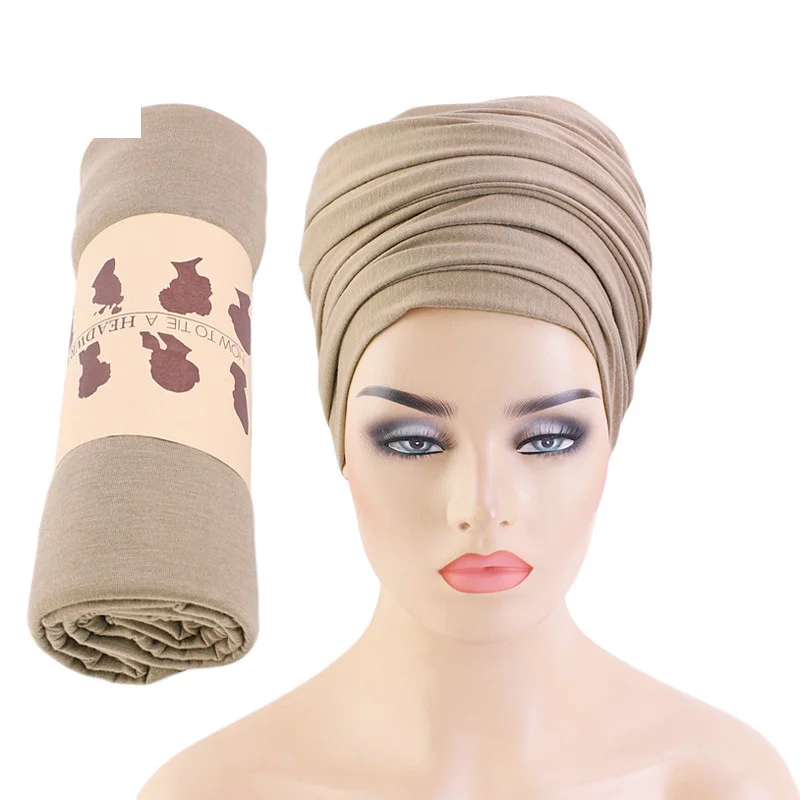 African Head Wraps for Women Pretied Magic Turban Stretch Headband Hijab Caps Muslim Wrap Cotton Inner Bonnet Ready To Wear |