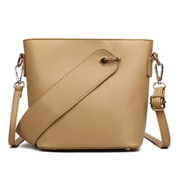 

Vintage Fashion Small Women Leather Bucket Bag PU Leather Women Bucket Bags Strap Zipper Women Handbags Lady Shoulder Bags