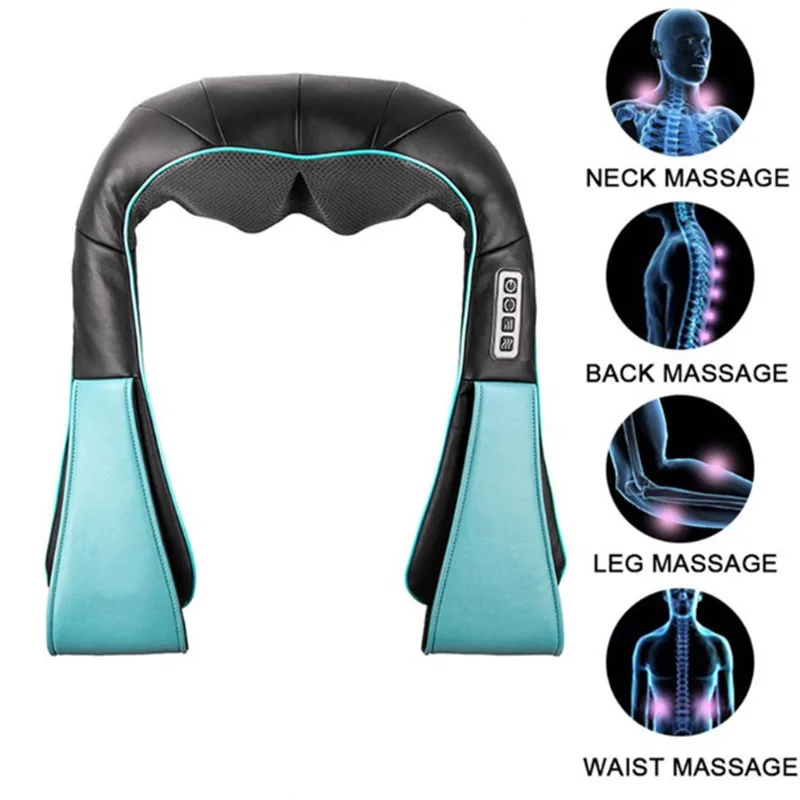  Newest Neck Massager 16 Massage Rollers 3D Kneading Massage Heating Direction Adjustable 3 Strength