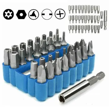 

33pcs/Set Security Bits Set Tamper Proof Torx Spanner Screwdriver Star Hex Holder 1/4 High Quality 2019 New