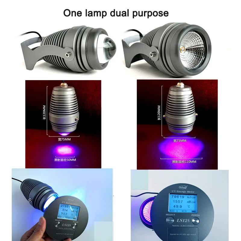 Vusum 100 Вт 365nm 395nm 405nm УФ-лампа высокомощный прожектор отверждения лампы УФ-лампы прозрачный клей зеленый масляные исследования ЖК-экран
