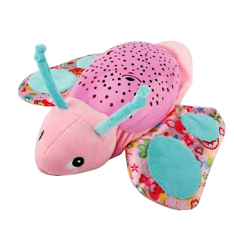 

Kid Luminous Butterfly Plush Toys Magical Starry Star Projection Lamp Light Dolls Toys Projector with Music for Baby Infant Sle