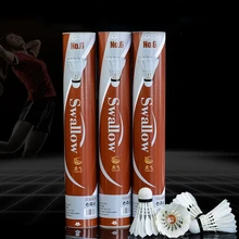 12 pièces/lot Badminton en duvet d'oie Badminton balle volant Sports de plein air Fitness accessoires(China)