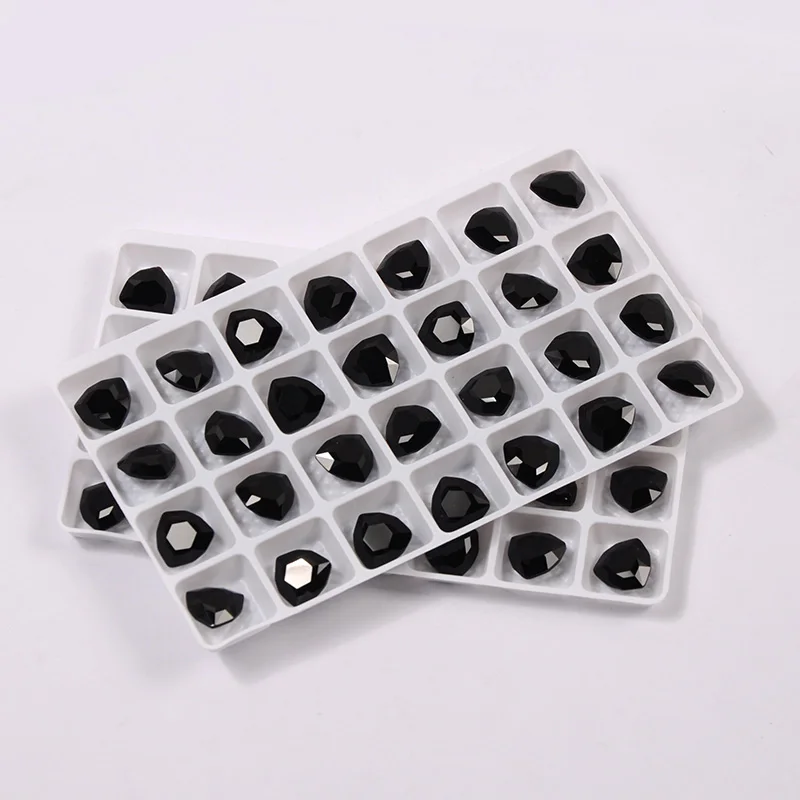 YANRUO 4706 All Sizes Jet Trilliant Point Back DIY Crystal Strass Black Rhinestones Sew On Glass Stones For Needlework