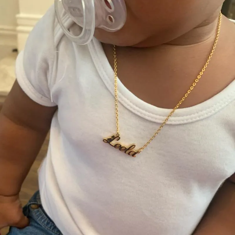 Custom Baby Mother Kids Necklace For Women Personalized Name Children Girl Necklace Stainless Steel Chain Jewelry collier taylor sean taylor flood