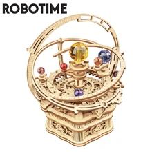 Robotime Rokr 84pcs Rotatable DIY 3D Starry Night Wooden Model Building Kit Block Assembly Music Box Toy Gift for Children Adult