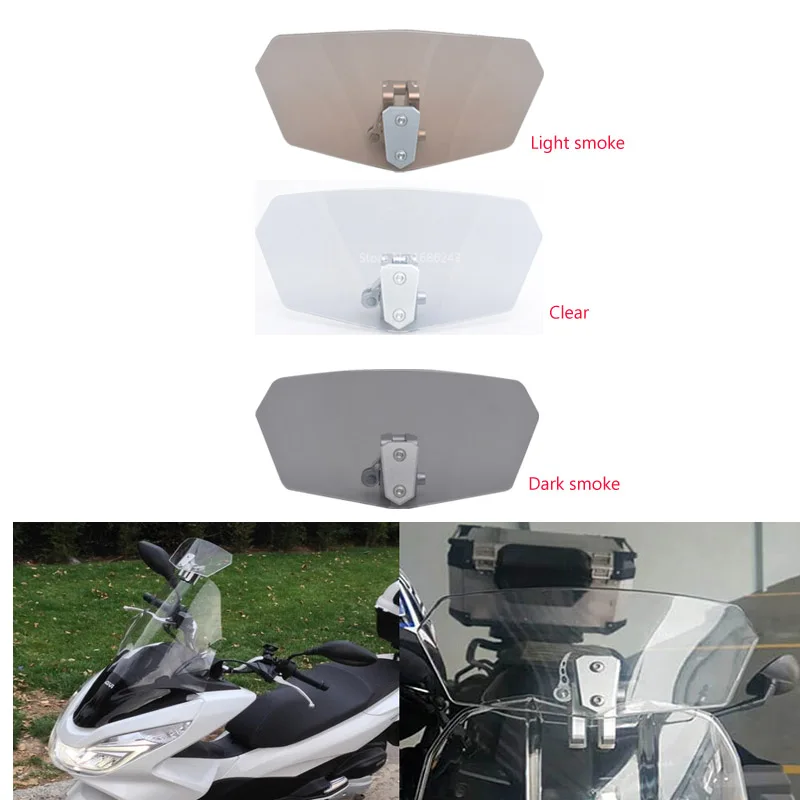 Motorcycle Extension Spoiler Windshield Airflow Adjustable Windscreen Wind Deflector w/Mounting Clip Kit Universal Fit for Honda Suzuki Triumph BMW R1200GS Motorcycle Extension Spoiler Windshield Airflow Adjustable Windscreen Wind Deflector w/Mounting Clip Kit Universal Fit for Honda Suzuki Triumph BMW R1200GS