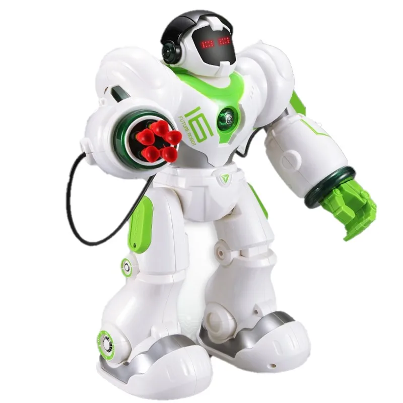 

RC Machinery Robot Toys With Programming Shooting Dancing Battle Functions For Children - White