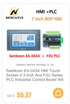 Samkoon EA-043A HMI Сенсорный экран 4,3 дюйма и F3U серии ПЛК промышленная плата управления с DB9 линия связи Newcarve