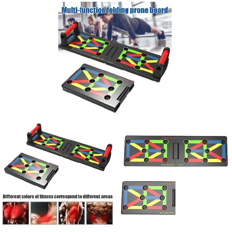 Newly Push Up Board 17 in 1 Complete Push Up Training System Color-Coded Collapsible Push-up Bracket Board BFE88