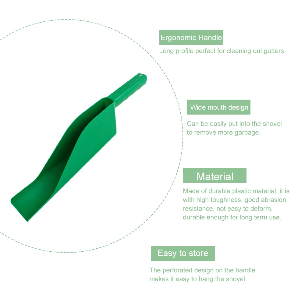 Recogedor de limpieza antideslizante para techo de casa, herramienta de jardín con mango ergonómico, Agujero colgante, canal de desagüe, hojas caídas