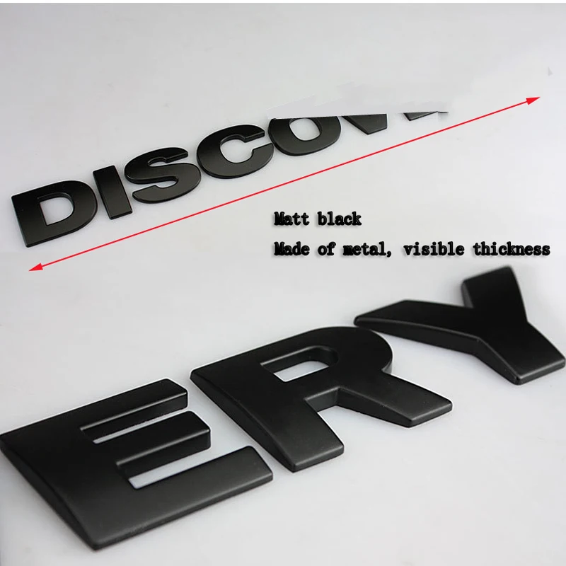 Car Hood Logo for Land Rover Car Letter D-I-S-C-O- V-E-R-Y Decorative Shape Metal Car Modification Car Sticker