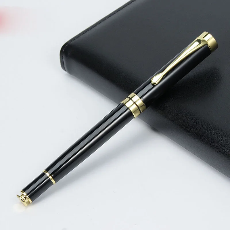 Black gold 1Pc Новинка Золотая металлическая шариковая ручка Роскошная свадебная для деловых подписей Kawaii Милая школьная пользовательская логотип персональный подарок канцелярские принадлежности - Цвет: Black gold 1Pc