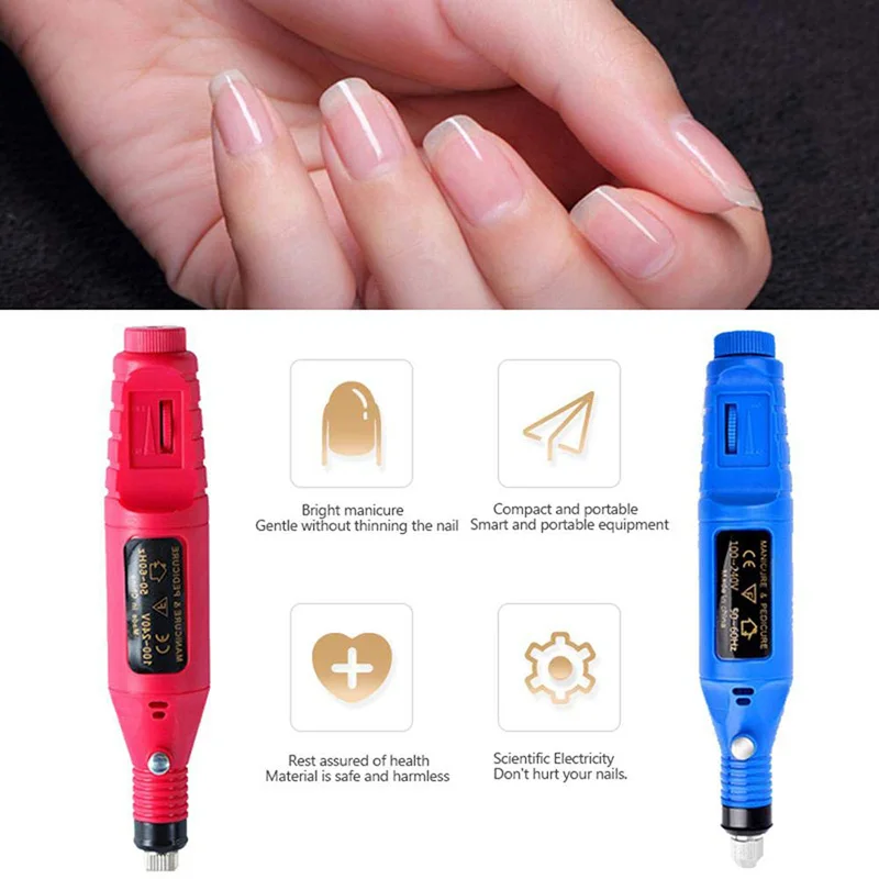 Портативная электрическая дрель для ногтей машинка маникюра шлифовка обработка